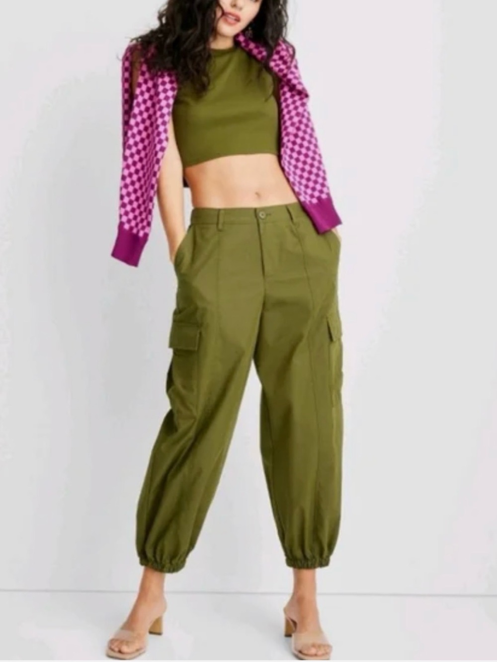 Future Collective Gabriella Karefa-Johnson High-Rise Cargo Pants Green